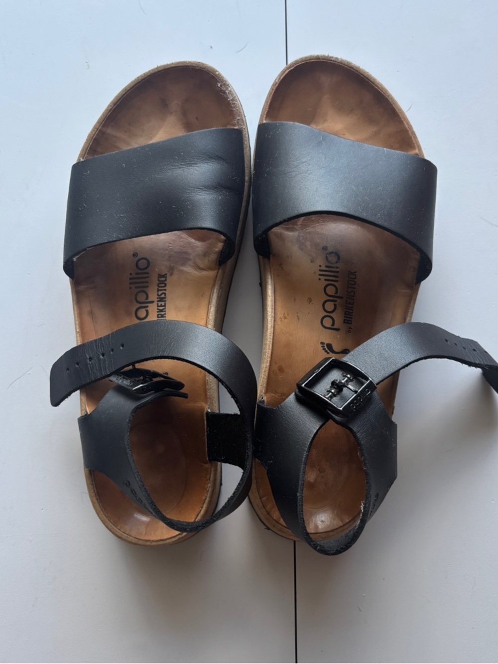 Birkenstock Papillio Glenda Natural Leather Black, narrow fit size 38